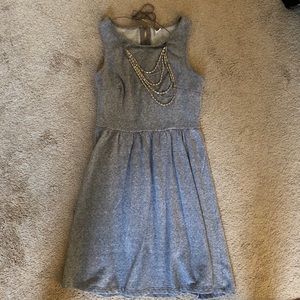 Gray Dress w/ Zip at Neck
